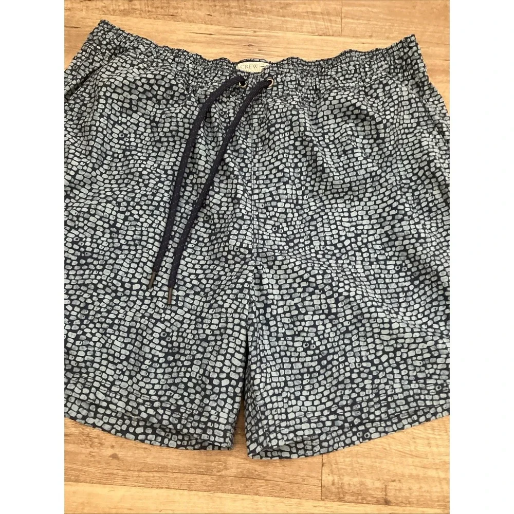 J Crew Men's Flex Lined Swim Trunks Shorts Sz Large Elastic‎ Waist